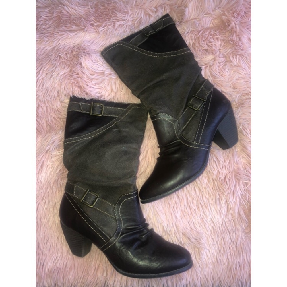 Brown heeled boots